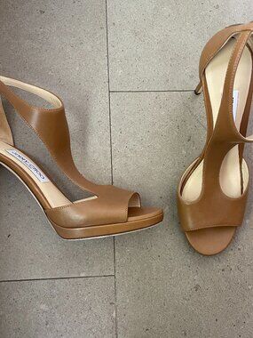NEW Jimmy Choo Lana T Strap Stiletto Heel Sandals Shoes w/ back zip-39